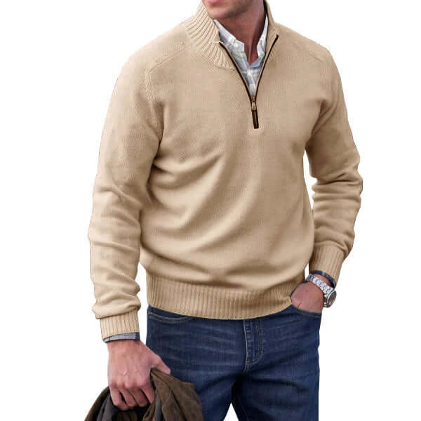 Men's Cashmere Zip Sweater