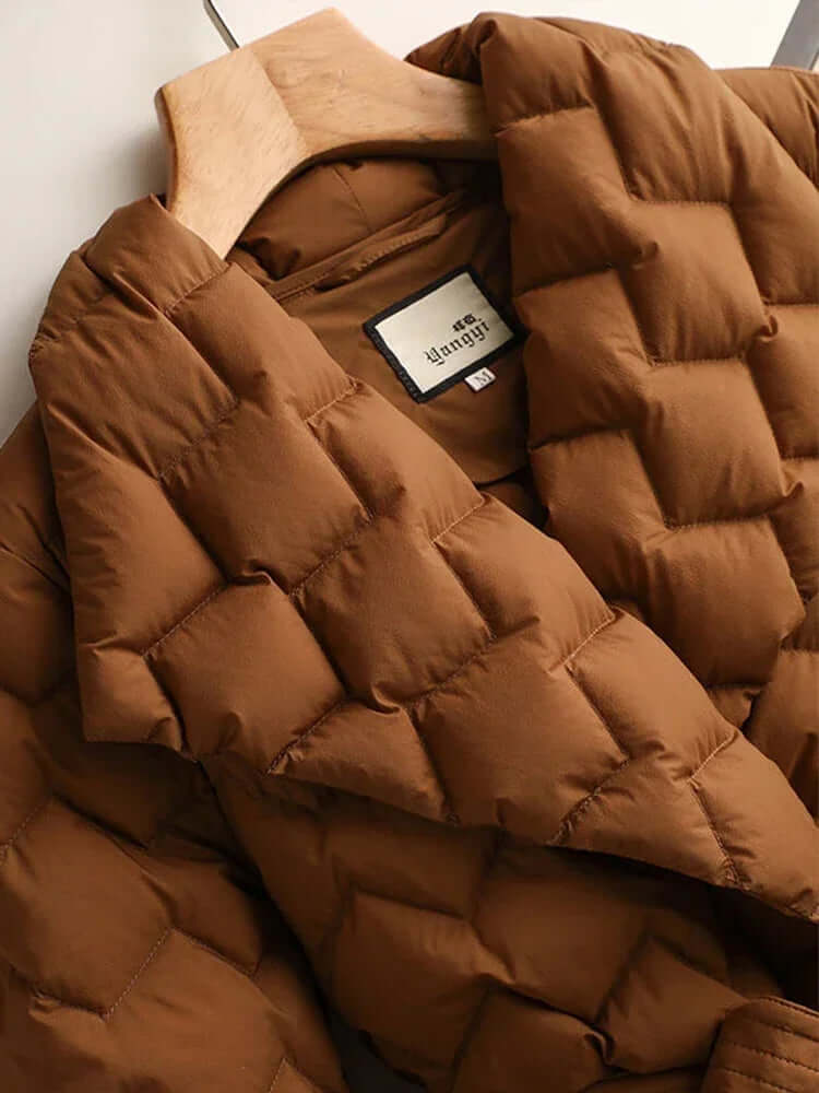 Women's Belted Mid-Length Puffer Jacket