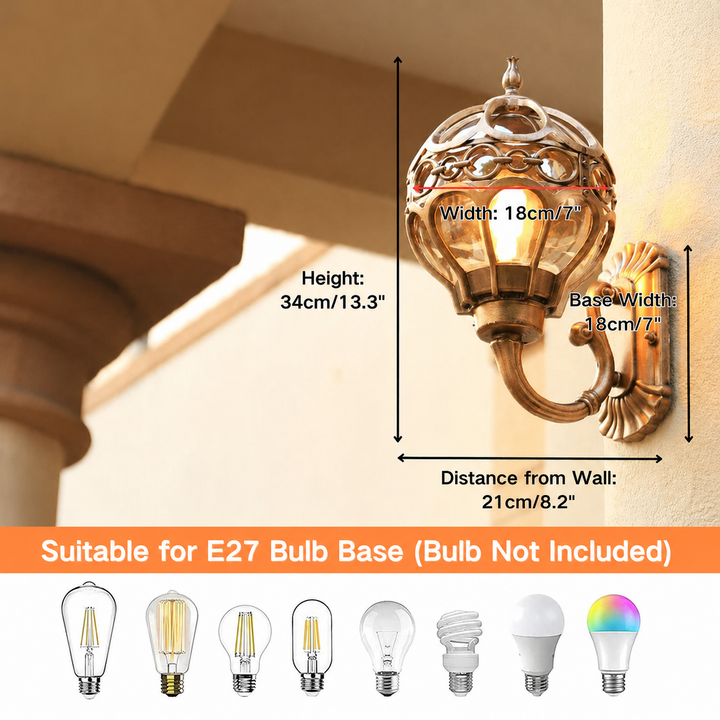 Waterproof Rustproof Bronze/Black Outdoor Wall Light