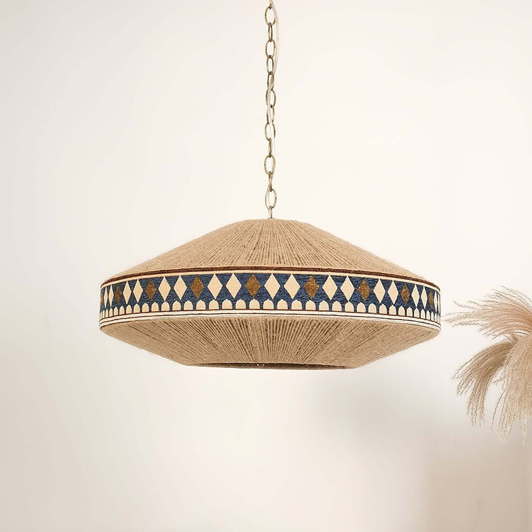 Woven Pendant Lamp with Fringes