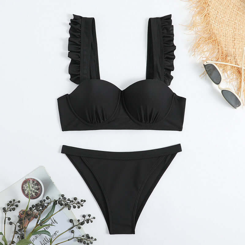 Women's Ruffled Swimsuit with Split Bra
