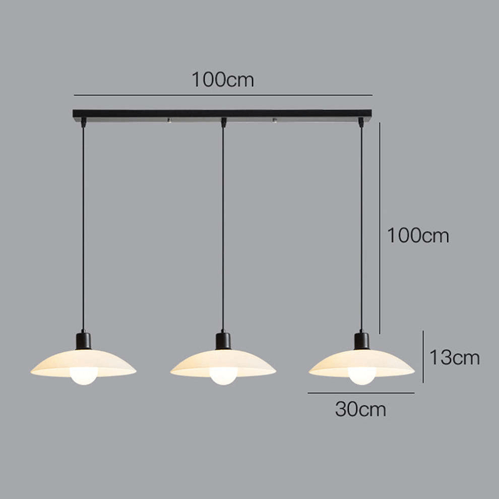 Modern White Glass Disc Pendant Light