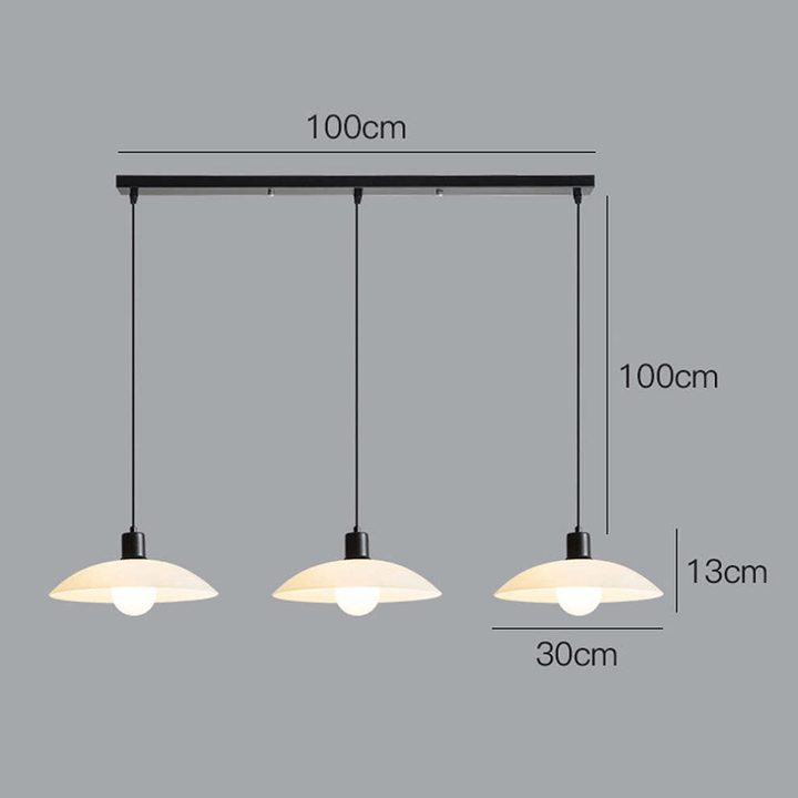 Modern White Glass Disc Pendant Light