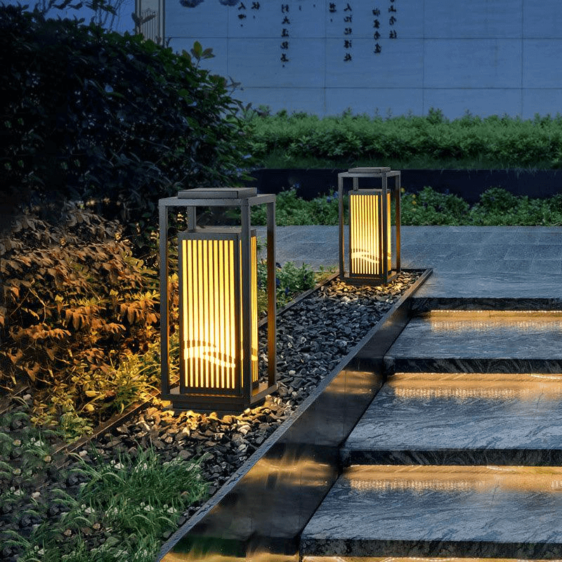 Solar LED Outdoor Post Light, Waterproof Garden Lamp