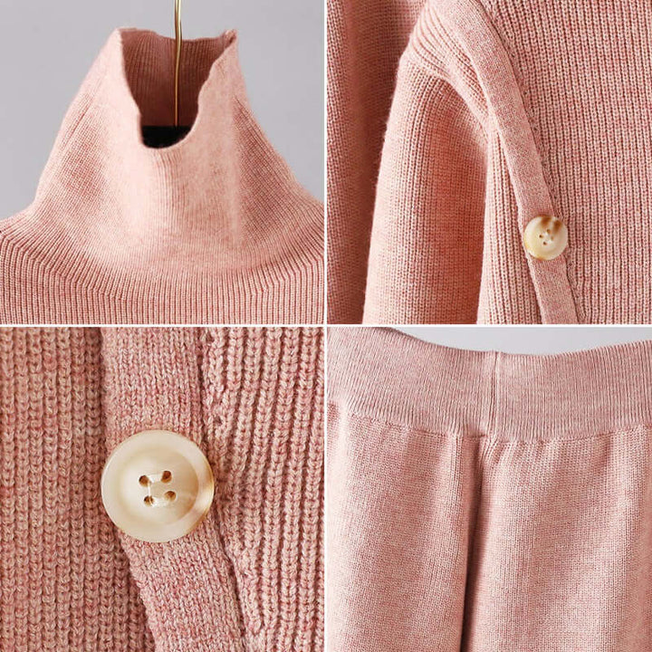 Women's Knitted Set with High Collar