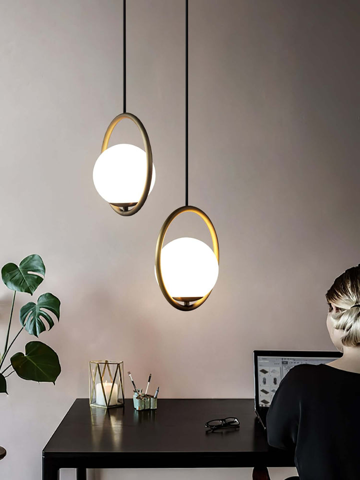 Modern Pendant Lamp with Metal & Glass