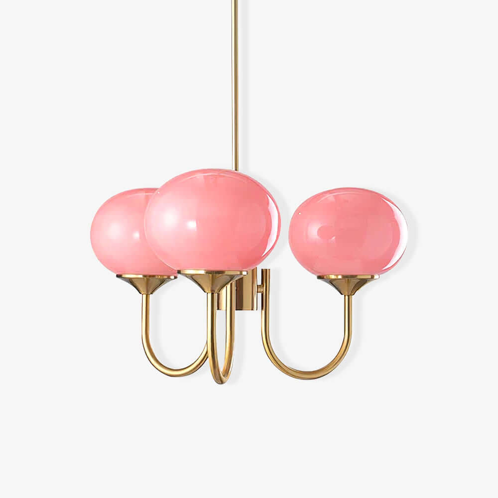 Pink Glass Ceiling Light Fixture Modern Chandelier