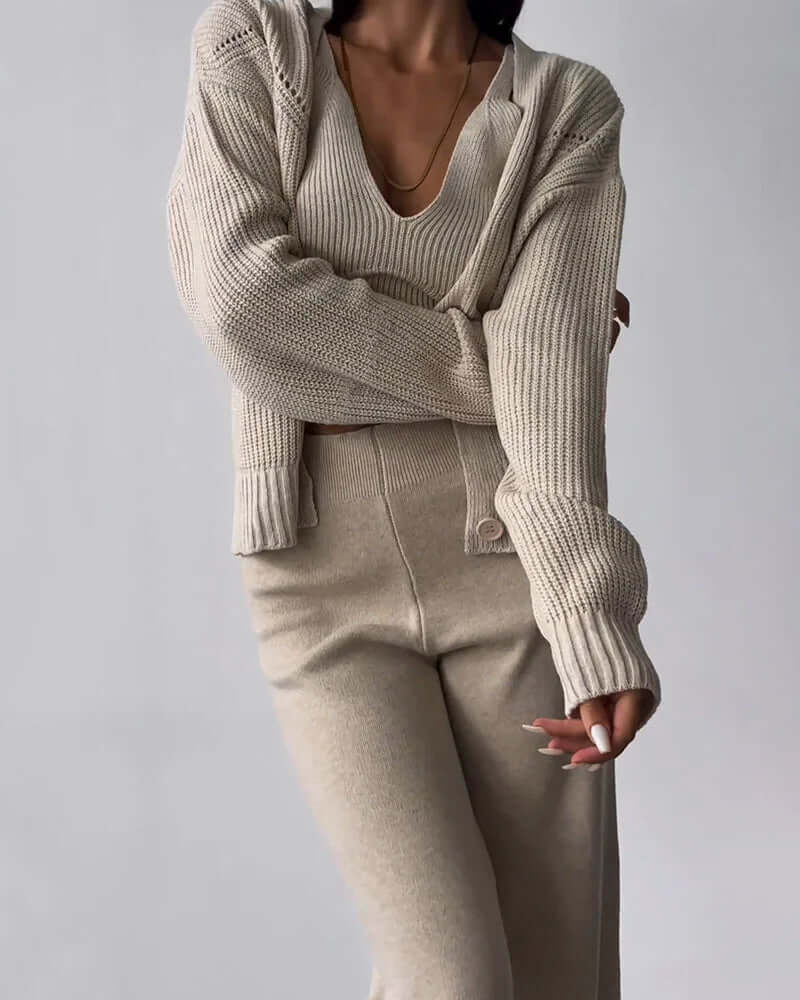 Women's 3-Piece Knitted Loungewear Set