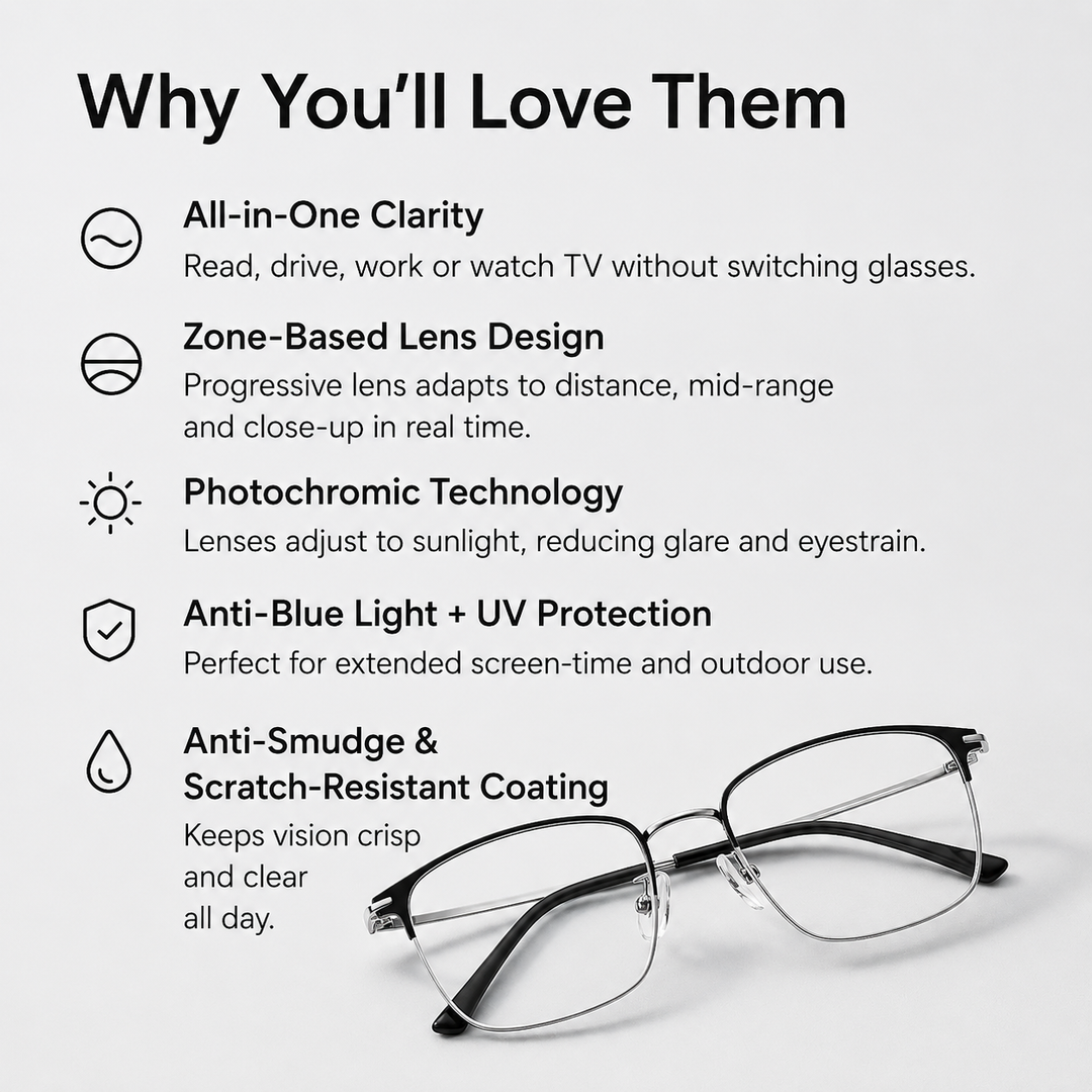 Unisex German Intelligent Progressive Multifocal Glasses
