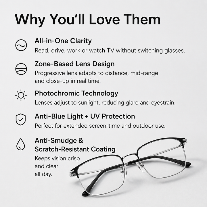 Unisex German Intelligent Progressive Multifocal Glasses
