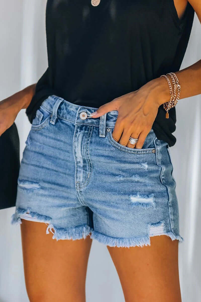 Women's Ripped Denim Shorts