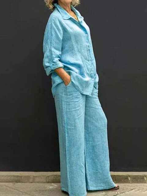 Women's Relaxed Shirt & Wide-Leg Trousers