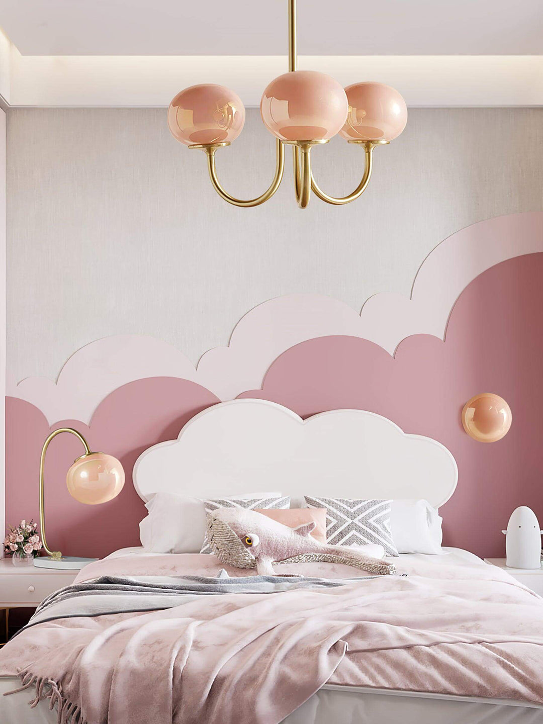 Pink Glass Ceiling Light Fixture Modern Chandelier