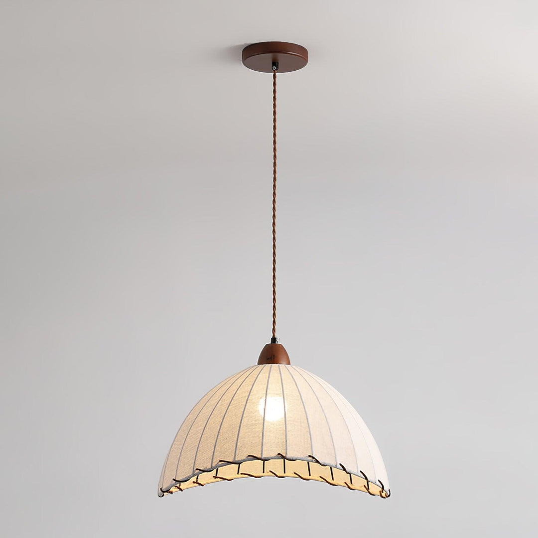 Wood & Fabric Pendant Lamp