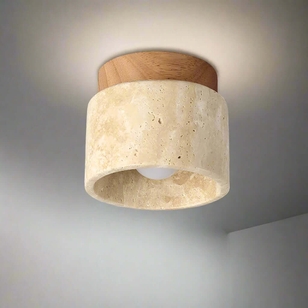Cream Style Marble Ceiling Lamp