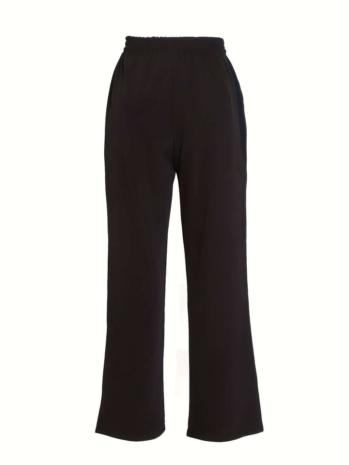 Women's Wide-Leg Drawstring Trousers with Pockets