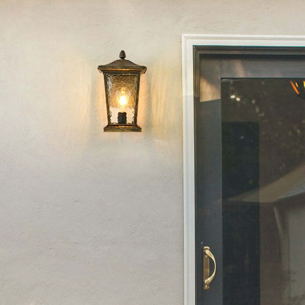 Waterproof Outdoor Wall Lamp, Farmhouse Style, Glass Shade