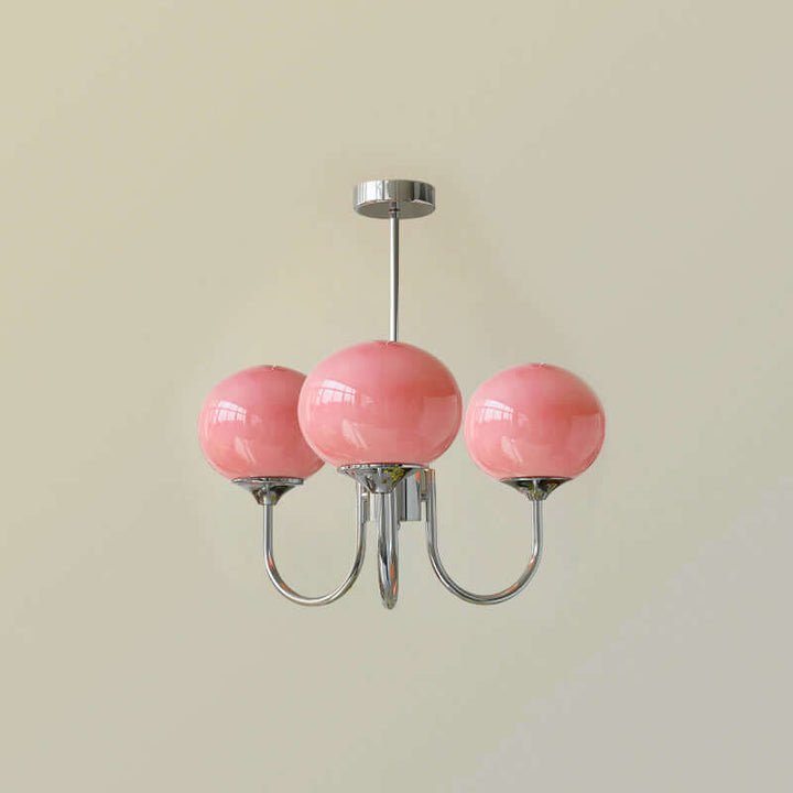 Pink Glass Ceiling Light Fixture Modern Chandelier