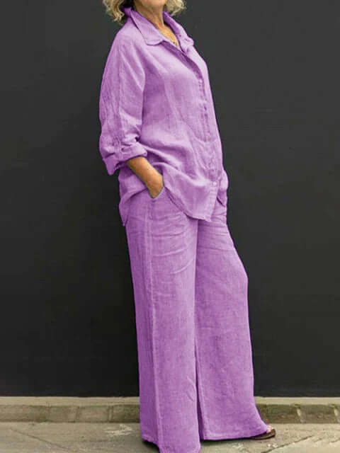 Women's Relaxed Shirt & Wide-Leg Trousers