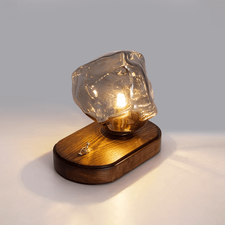 Elegant Glass Table Lamp with Metal Base