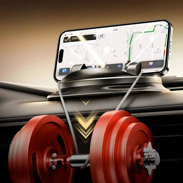 Universal car phone mount for dashboard or vent. 360° rotating holder ensures safe, hands-free smartphone use.