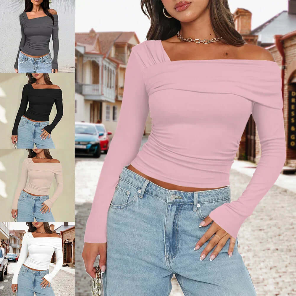 Women's Off-Shoulder Ribbed Knit Top