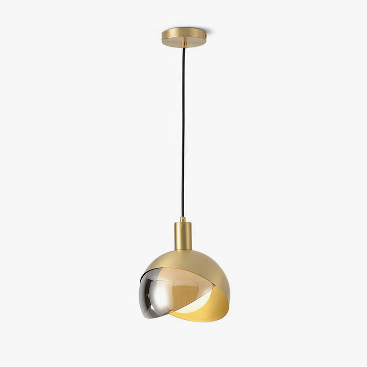 Adjustable Metal Pendant Light with Glass Shade