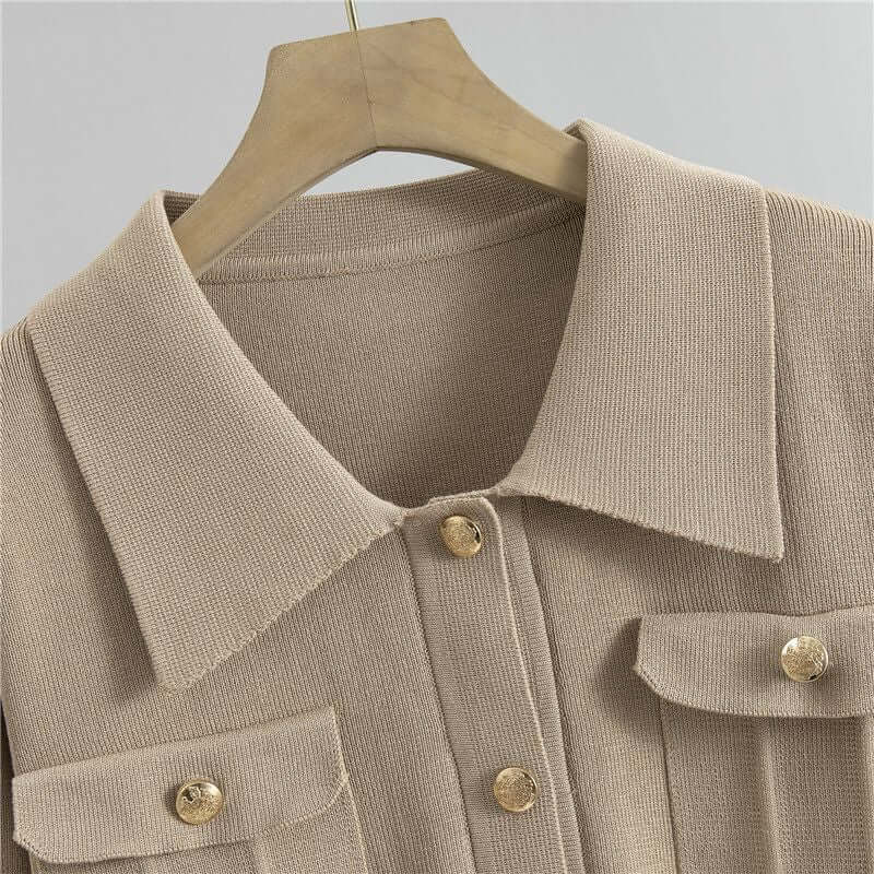 Women's Knit Top & Hip Wrap Skirt Set