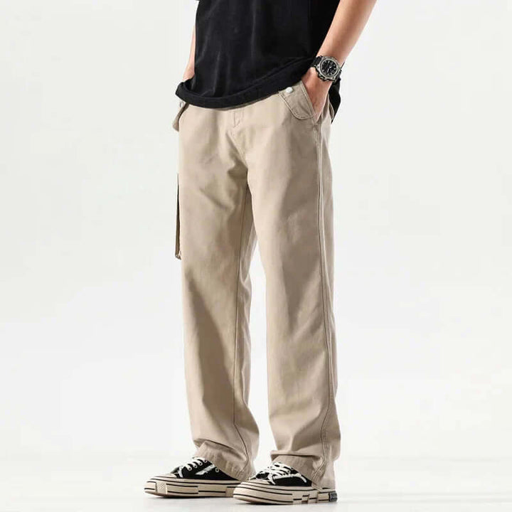 Men's Relaxed Fit Cargo Trousers with Multiple Pockets