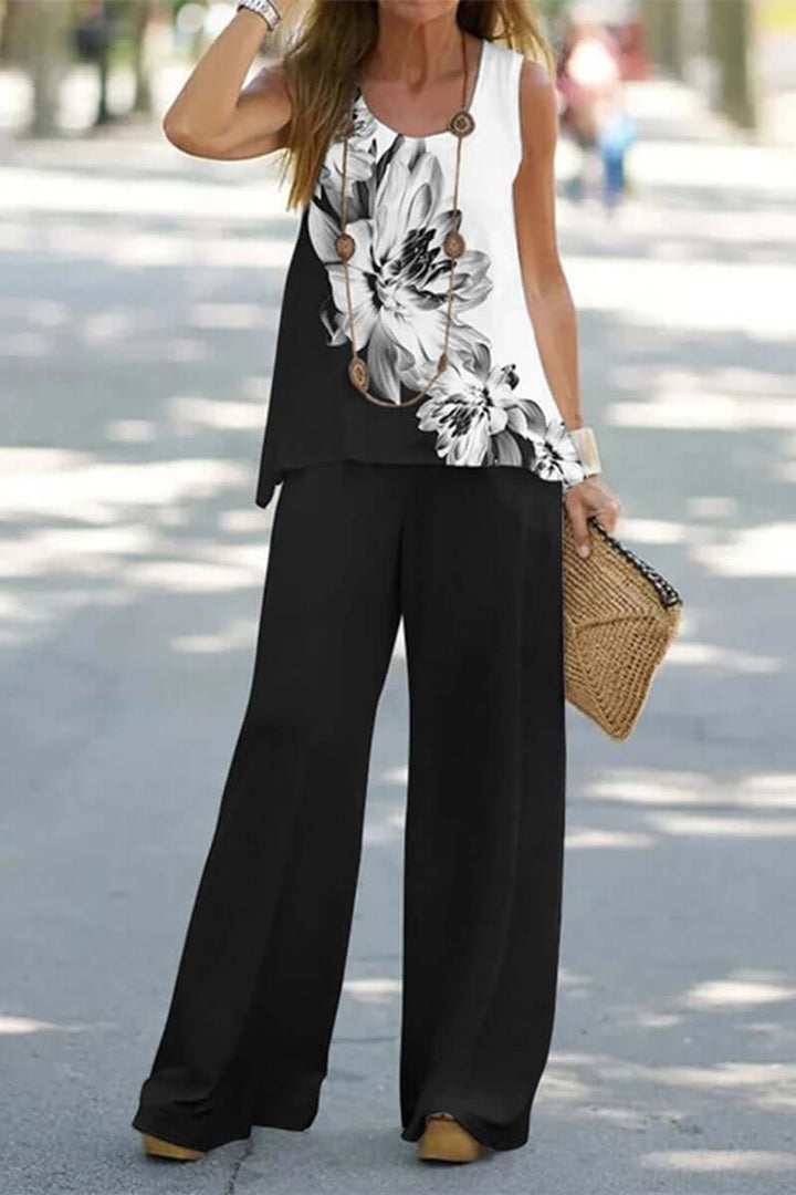 Women's Printed Patchwork Two-Piece Set