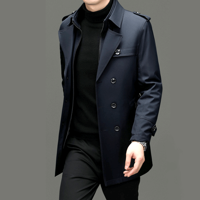 Men's Double-Breasted Trench Coat