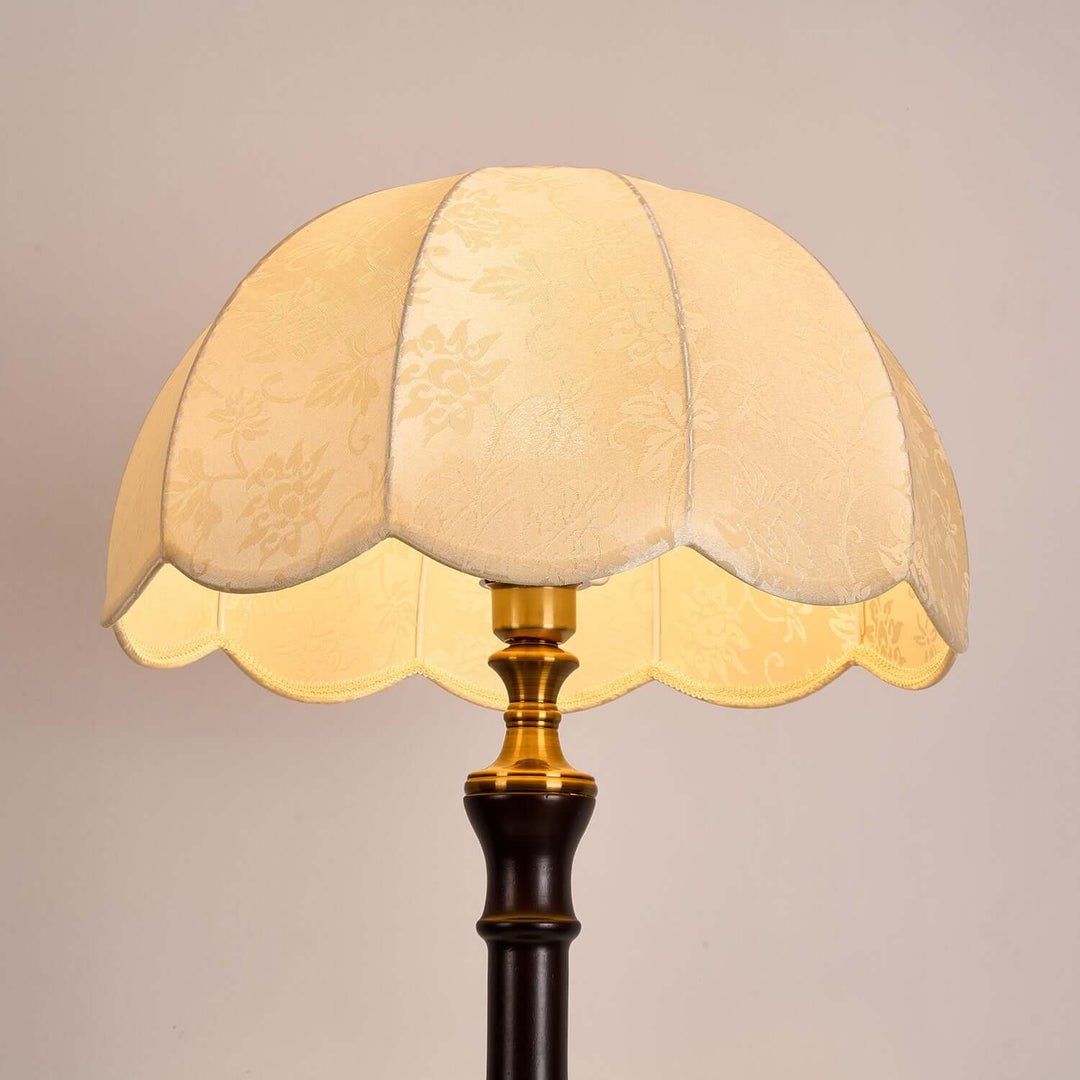 Elegant Wooden Floor Lamp with Fabric Shade