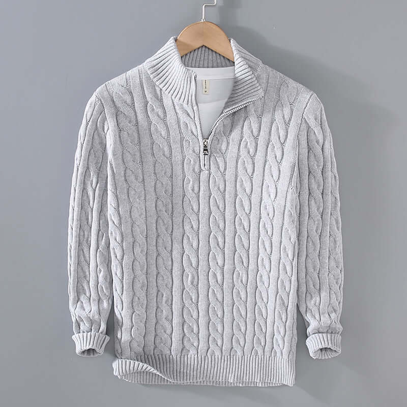 Men's Cable Knit Henley Sweater