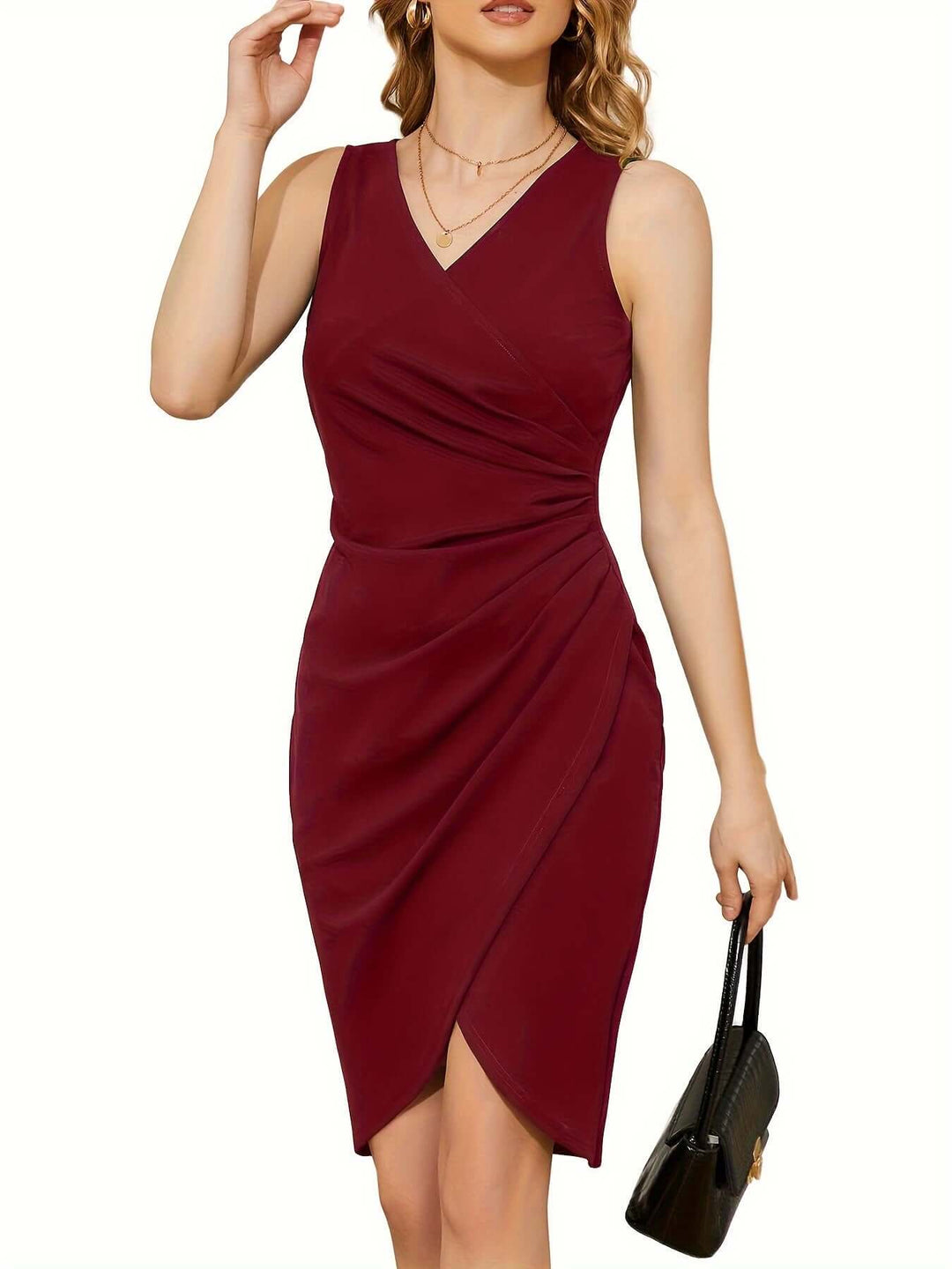 Asymmetrical Hem Pencil Dress