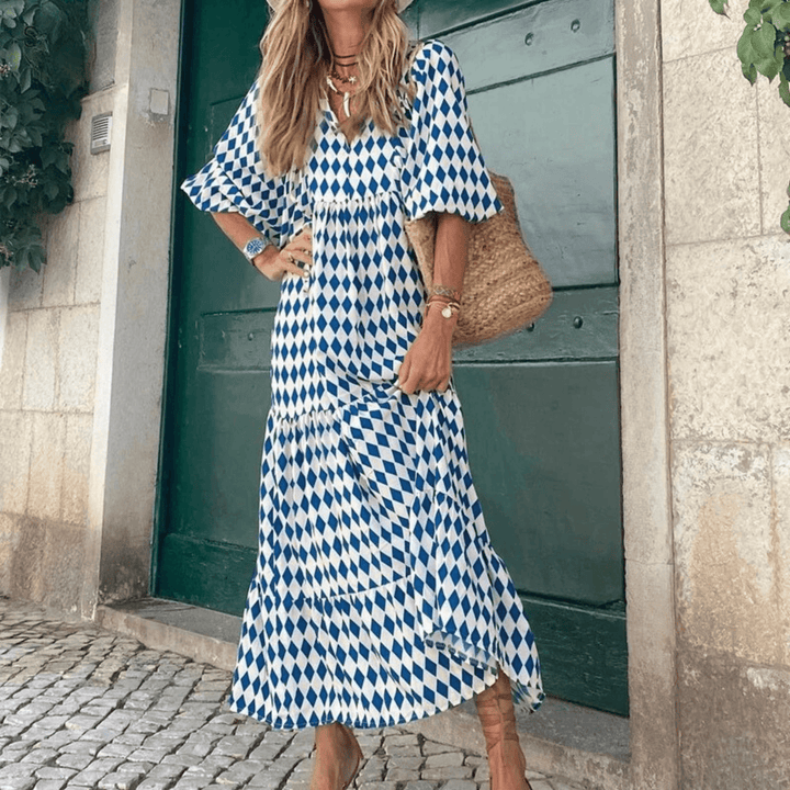Geometric Print Midi Dress