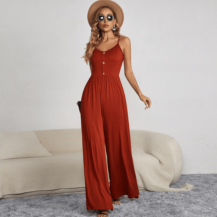 Women's Sleeveless Wide-Leg Jumpsuit