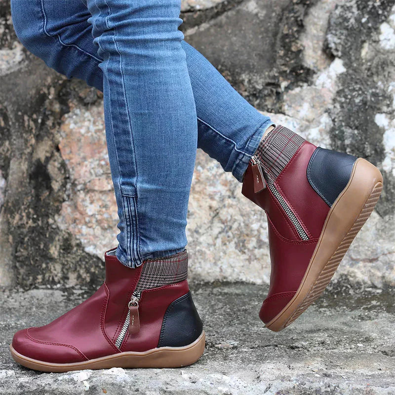 Stylish women's waterproof boots, ensuring orthopedic comfort & posture support.