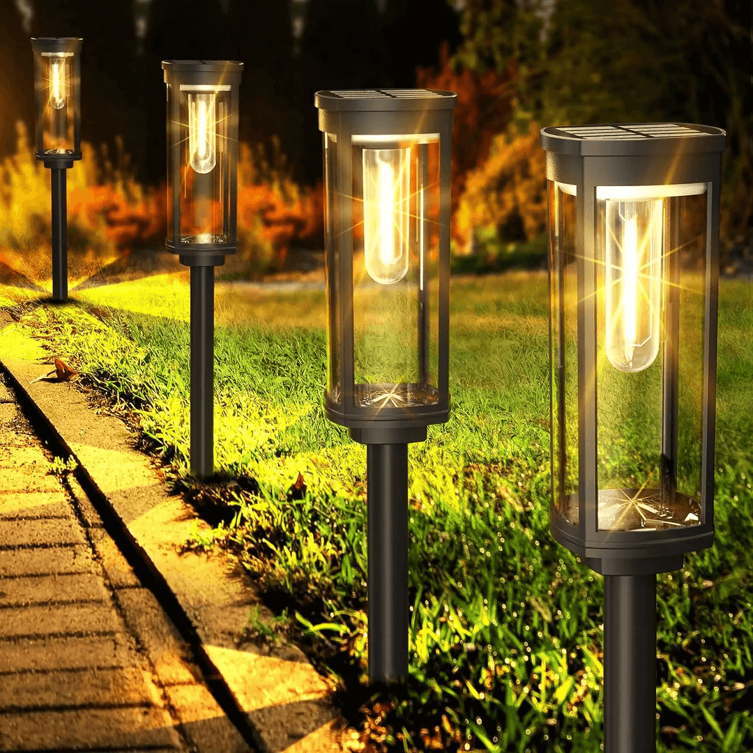 Solar Garden Lantern Outdoor LED Light with Stake