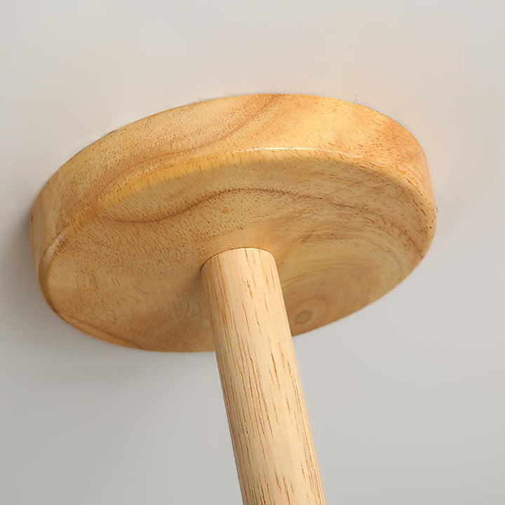 Wooden Chandelier with Glass Accents