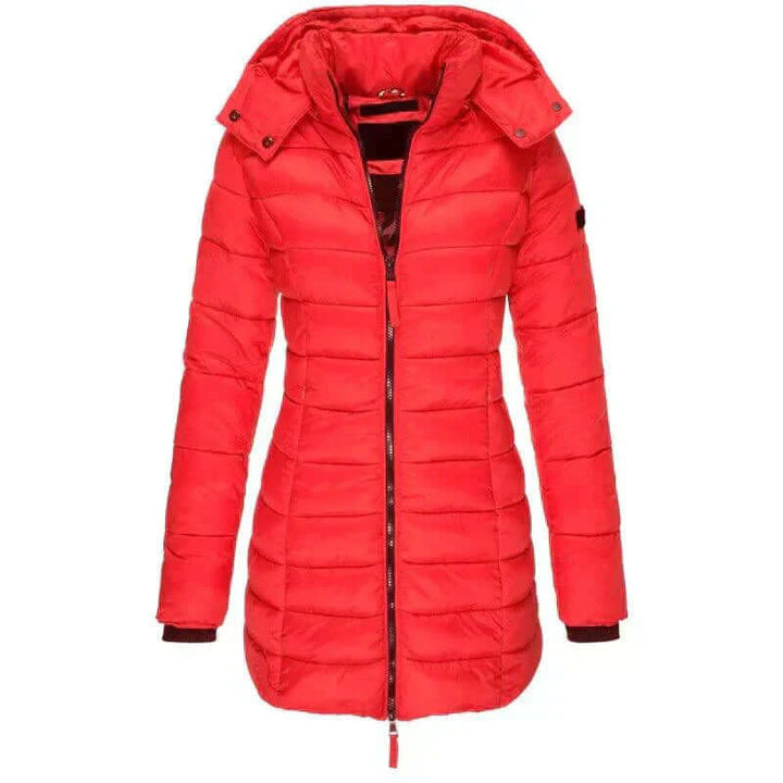 Women's Long Winter Puffer Jacket with Hood
