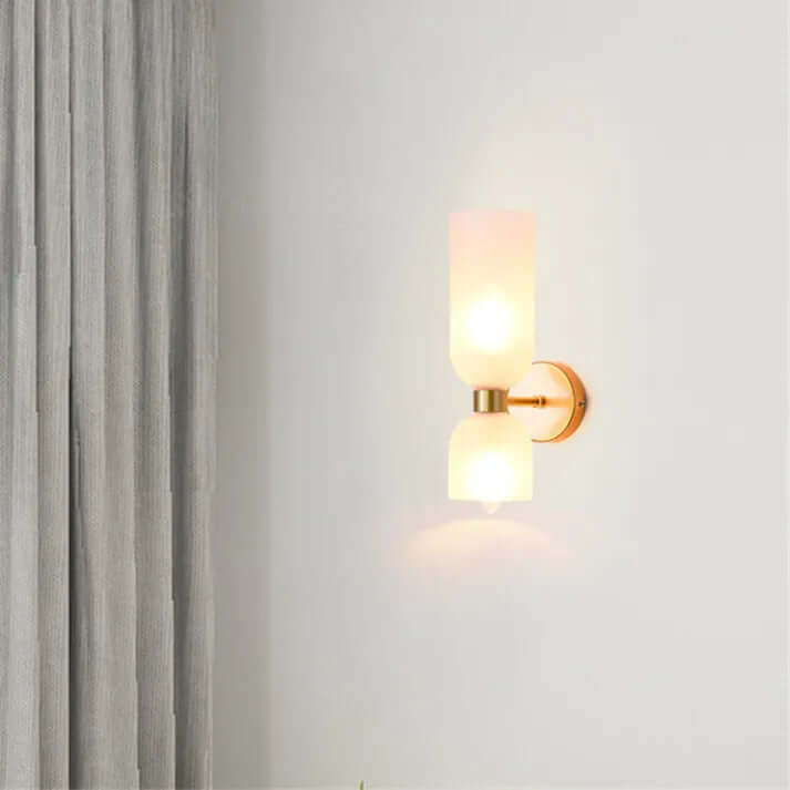 Modern Double Glass Wall Sconce Light Fixture
