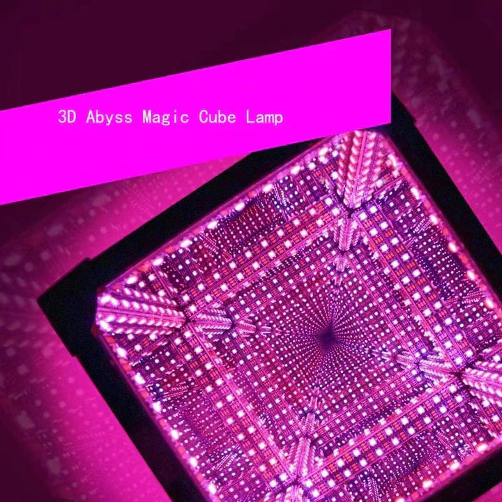 3D Cube Abyss Light with RGB LED, features a compact, vibrant infinity cube design, perfect for mood and gaming setups.