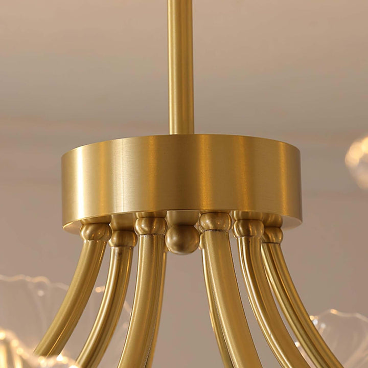 Floral Glass Chandelier, Elegant Lighting Fixture