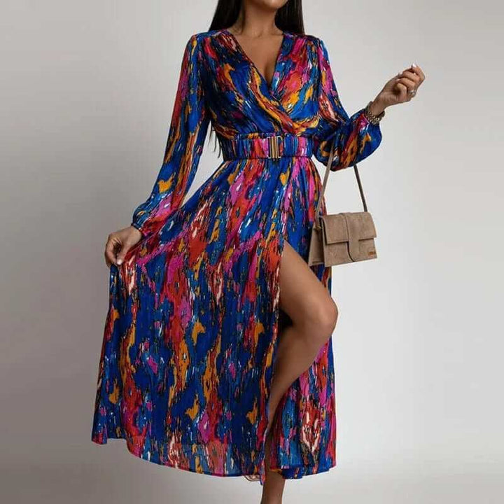 Boho Maxi Dress - V Neck