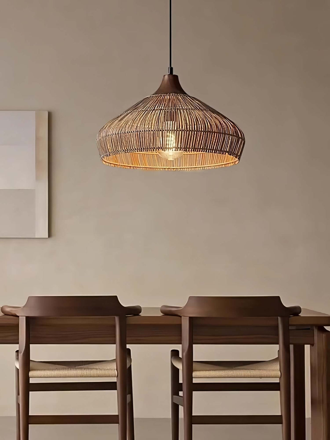 Handwoven Wicker Rattan Pendant Light