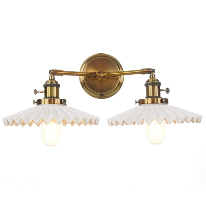 Antique Gold Double Head Ceramic Wall Sconce