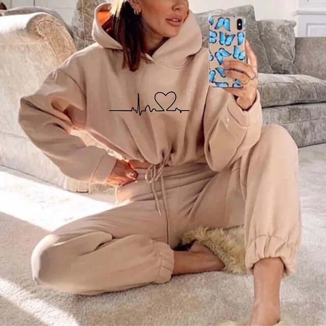 Women's Sports Hoodie and Leggings Set