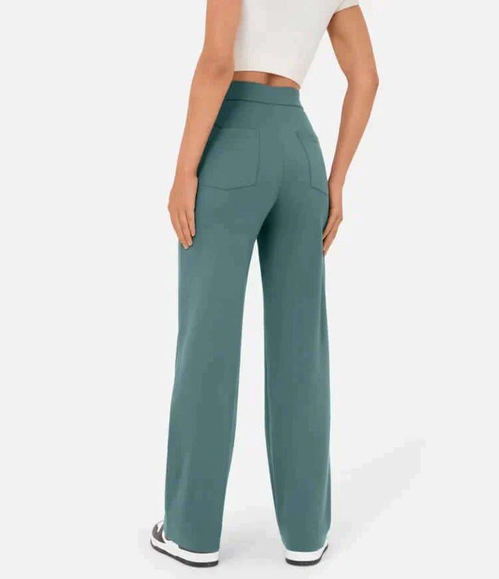 High-Waisted Straight Leg Trousers