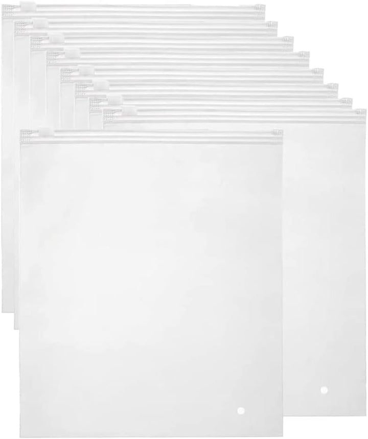 40-pack of reusable matte zip storage bags for clothing, travel, and home organization. Resealable & frosted.