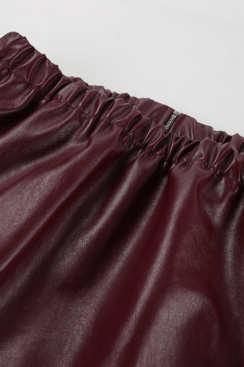 Winterjacke Damen Oversize Kunstlederjacke mit Reißverschluss Übergangsjacke für Damen